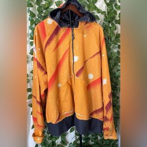 Rocawear Orange and Red Hooded Zip-Up Sweater
